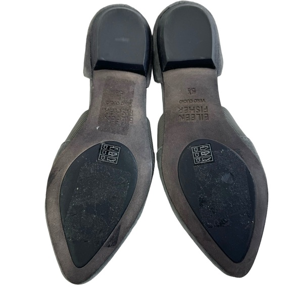 Eileen Fisher Flute D'osay Grey Suede Pointed Toe Flat Shoes Size 5.5 - Picture 11 of 16